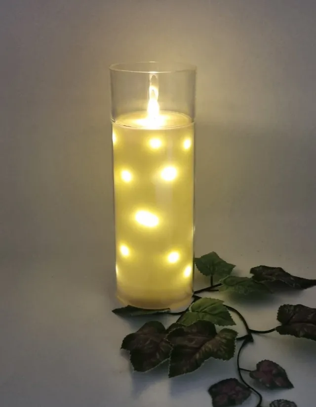 Subito Led kaars - 1053 - Herdenkingslicht - Bewegende vlam - Vlameffect - 72 branduren - Grafkaars - Graflicht - Kaars - Led Ivoor/Transparant