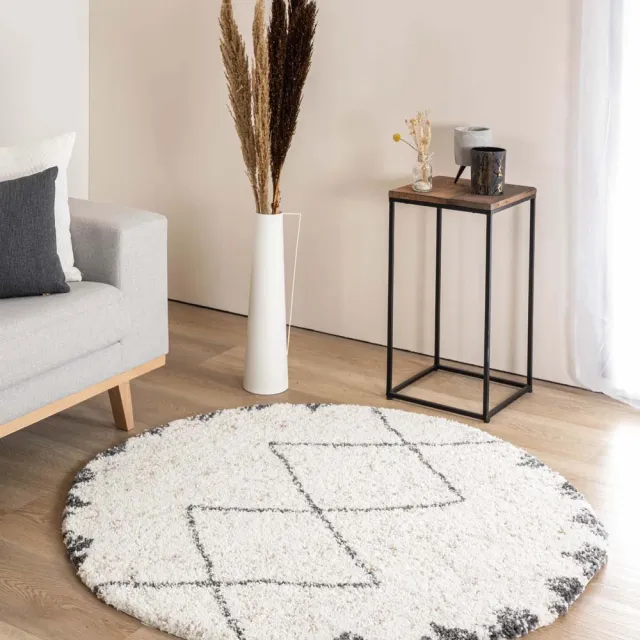Boho&me Rond berber vloerkleed - Artisan Tizi wit/grijs 300