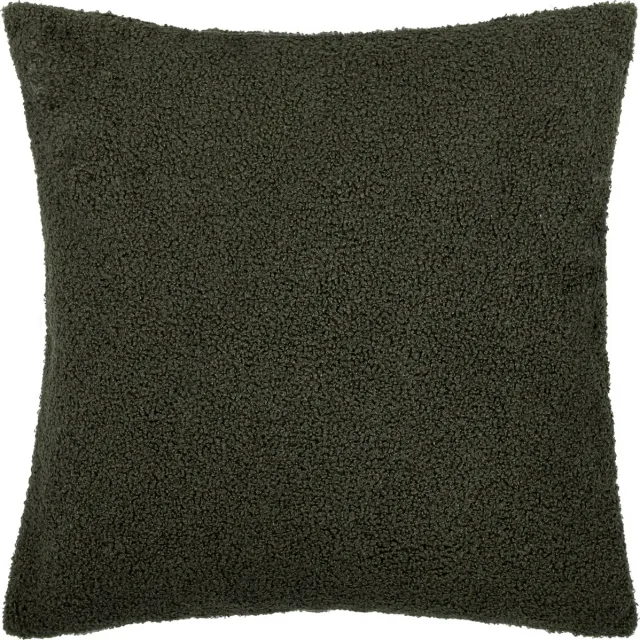 QUVIO Sierkussenhoes - Sierkussens - Sierkussen - Kussens woonkamer - Kussenhoes - Sierkussen 45x45 - Sierkussenhoes teddy - Donkergroene teddy stof - Donker groen