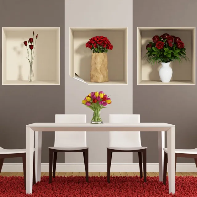 Ambiance Sticker Sticker met 3D-effect: Rode rozen, 40 x 120 cm Multi color
