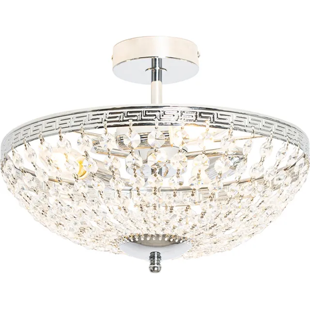 QAZQA mondrian - Klassieke Plafondlamp - 3 lichts - Ø 35 cm - Staal - Woonkamer | Slaapkamer | Keuken