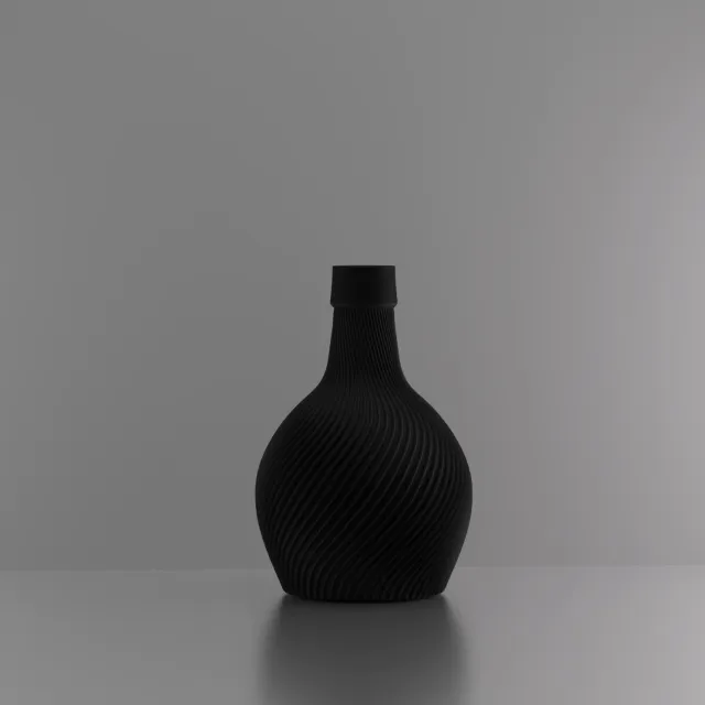 3d-gezellig Anzio - Vaas - Waterdicht - Zwart - Maat 25 cm - Kunststof - Modern - Bloemenvaas - 100% gerecycled PLA (bioplastic)