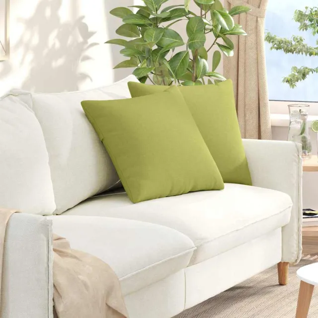 vidaXL Sofa Kussens 2 st Stof Lichtgroen 50 x 50 cm