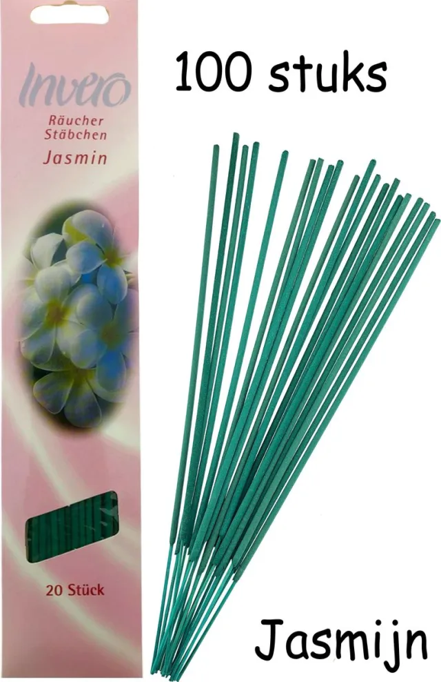 Invero Jasmijn Jasmin Wierook 100 Stuks Incense sticks - 25cm neutraal