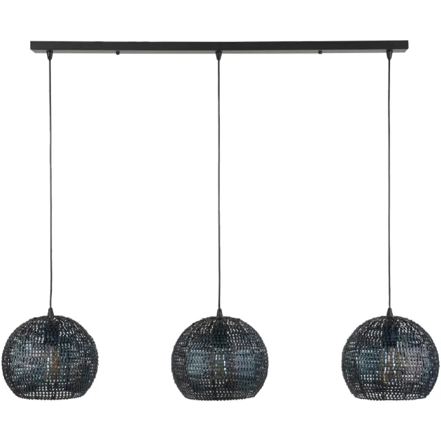Nest of Nora Hanglamp Silan - 3 lichts E27 - Filament geschikt - Zwart bruin Walnoot bruin