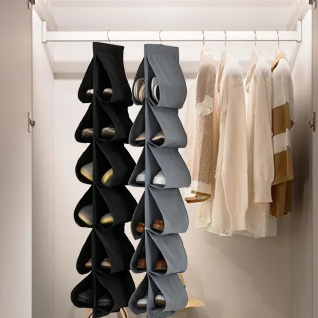 My Ninki ® Handige Hangende Schoenorganizer met 12 Ruime Vakken voor Optimale Schoenopslag in Kasten grijs