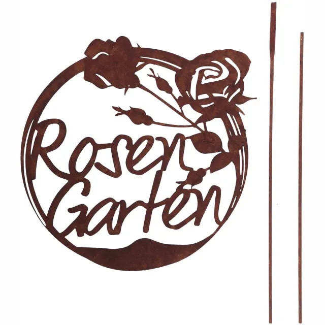 UNUS Tuinschild Rozentuin roestlook 25x23cm Bruin