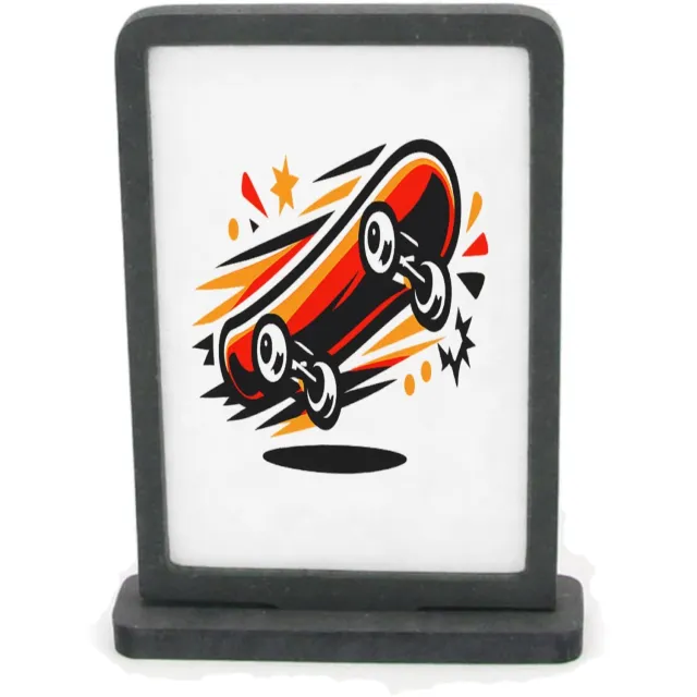 Mr Cadeautjes Houten fotolijst rechthoek met MDF inleg - design Een compacte naamprint met een energiek icoon dat snelheid u | cadeau Wit
