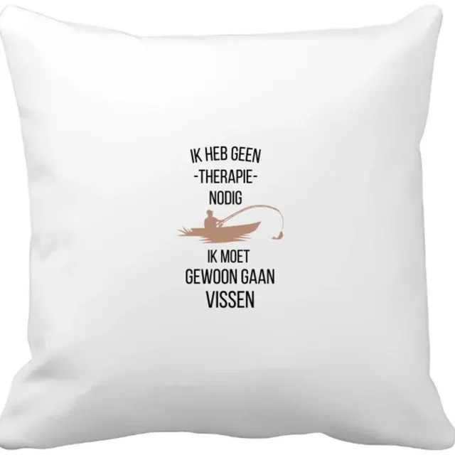 Akyol ik heb geen therapie nodig ik moet gewoon gaan vissen Kussen hoes - Quotes - geen therapie nodig - vissen - grappige tekst - quotes - verjaardagscadeau - verjaardag - cadeau - kado - geschenk - gift - 40 bij 40 cm Multicolor