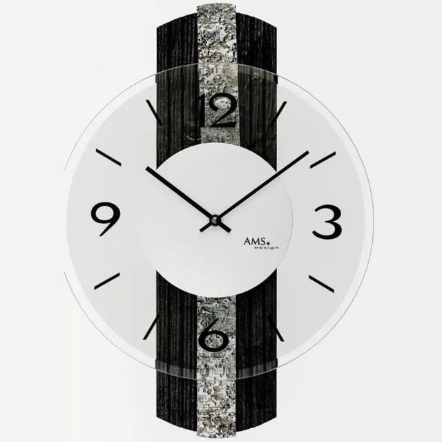 AMS wandklok Quartz uurwerk 9676 Zilver