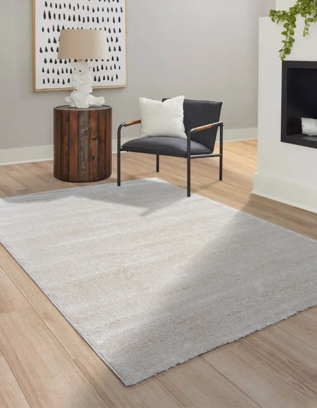 flycarpets Bolana Modern Effen Vloerkleed - Creme - 120x170 cm