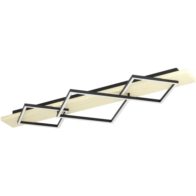 Eglo Boyal Plafondlamp - LED - 101 cm - Zwart/Bruin/Wit