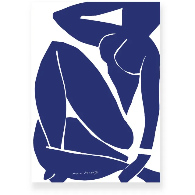 Yisual Poster 20x30 cm - Blue Nude III - Henri Matisse - Blauw - Wit - Abstract - Modern - Muurdecoratie - Wanddecoratie