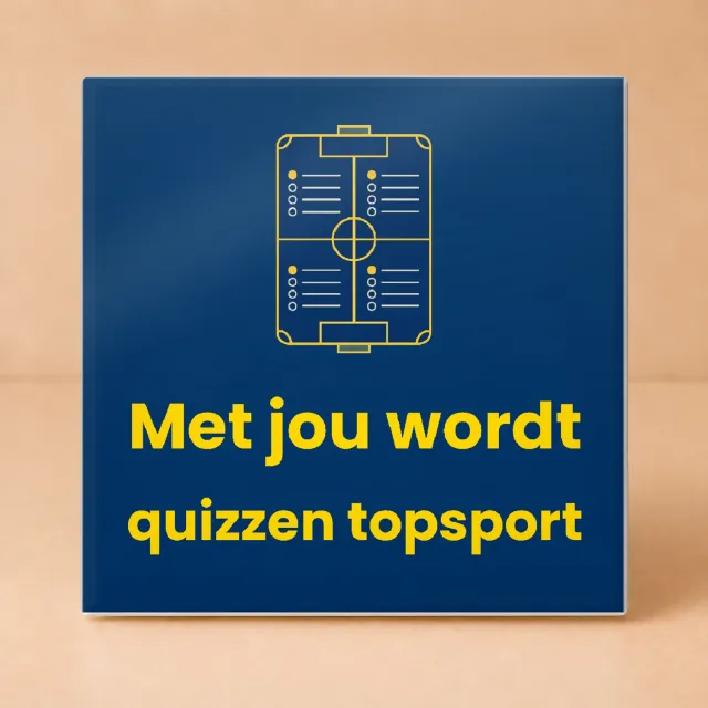 Bedruk King Strakke minimalistische Sportquizkampioen Tegel – Stijlvolle decoratie voor sport- en quizliefhebbers - 11 x 11 cm Wit
