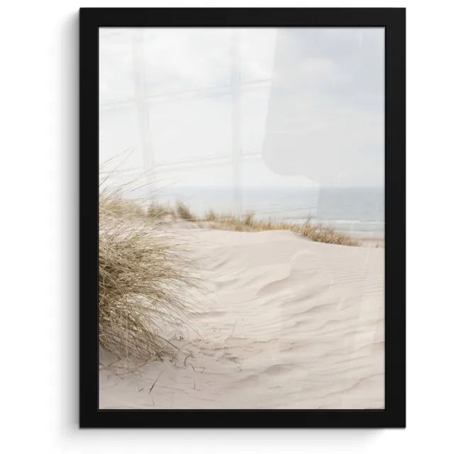 FrameYourWall Poster in lijst - Fotolijst 30x40 cm - Posters - Wolken - Duinlandschap - Zand - Posterlijst zwart - Decoratie - Wanddecoratie woonkamer - Muurdecoratie slaapkamer