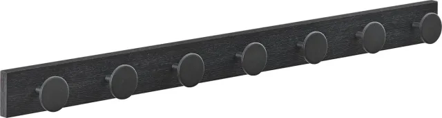 Acaza Kapstok - Wandkapstok - 88cm - Kapstok met 7 Knoppen - Zwart Zwart, bollen