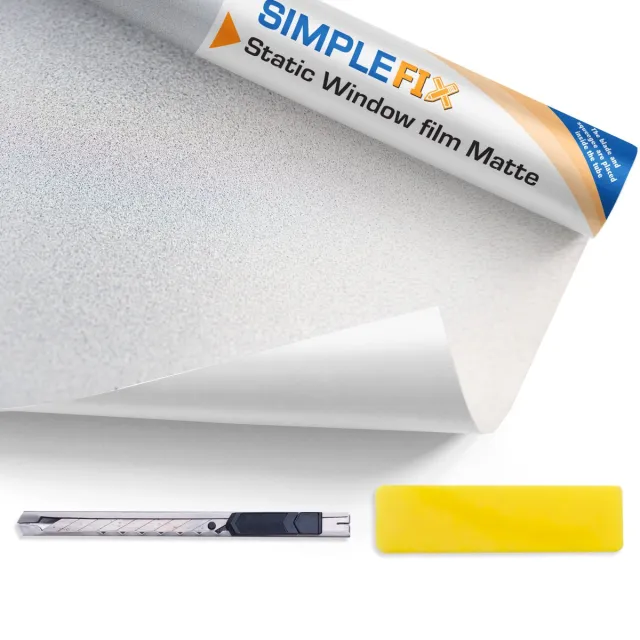Simple Fix Raamfolie Mat 45x200 cm - Geschikt voor HR++/HR+++ glas - Zelfklevend zonder Lijm - Statische Plakfolie - Anti Inkijk - Zonwerend & Isolerend