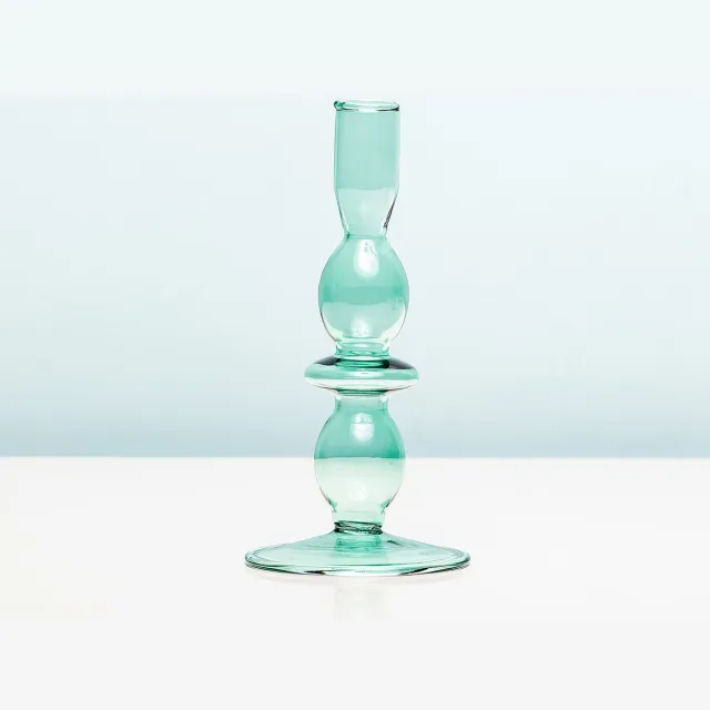 Present Time PT Glaskunst Ringen Kandelaar - Medium/groen
