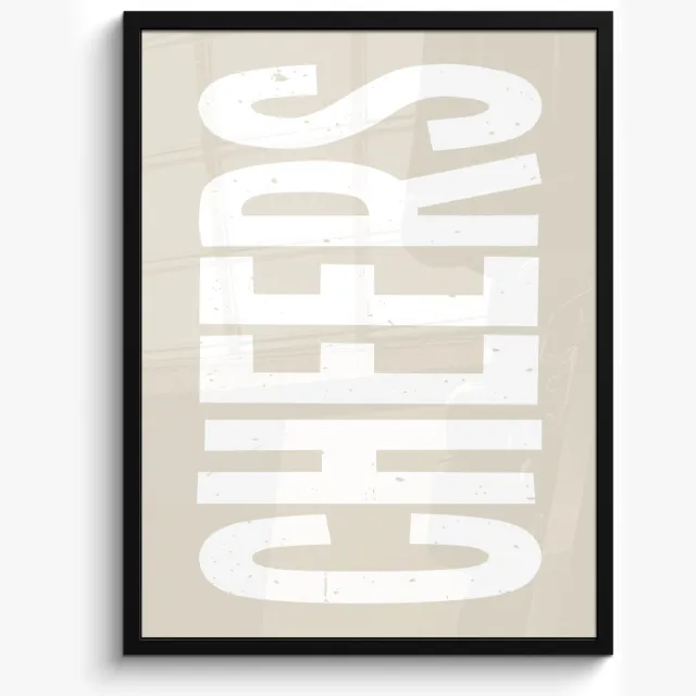 FrameYourWall Fotolijst inclusief poster - Posterlijst 50x70 cm - Posters - Cheers - Feest - Japandi - Vintage - Foto in lijst - Keuken decoratie muur - Wanddecoratie accessoires - Muurdecoratie - Schilderijen