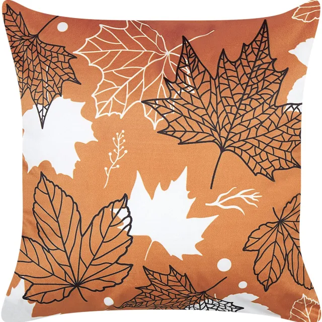 Beliani POINSETTIA - Sierkussen - Oranje - 45 x 45 cm - Fluweel