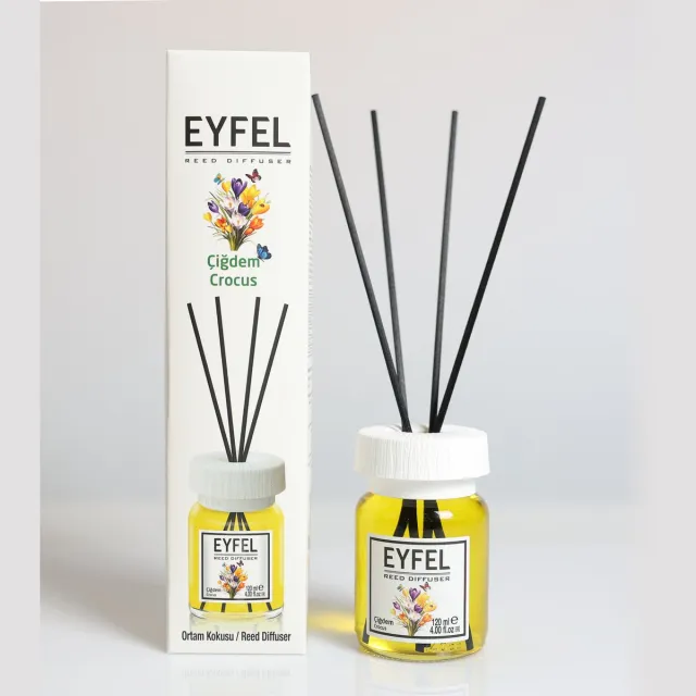 EYFEL PERFUME EYFEL - REED DIFFUSER - GEURSTOKJES - HUISPARFUM - CROCUS - 120ML GEEL