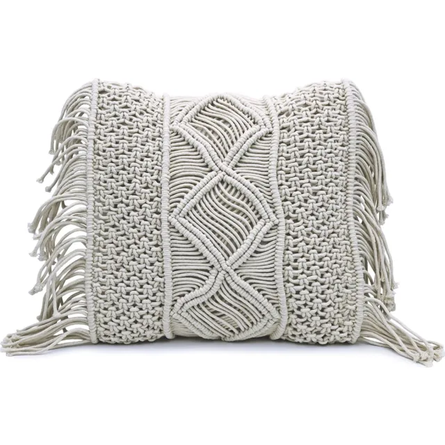 Lavandoux Macramé Kussen - Bohemian - 40x40 cm - Crème