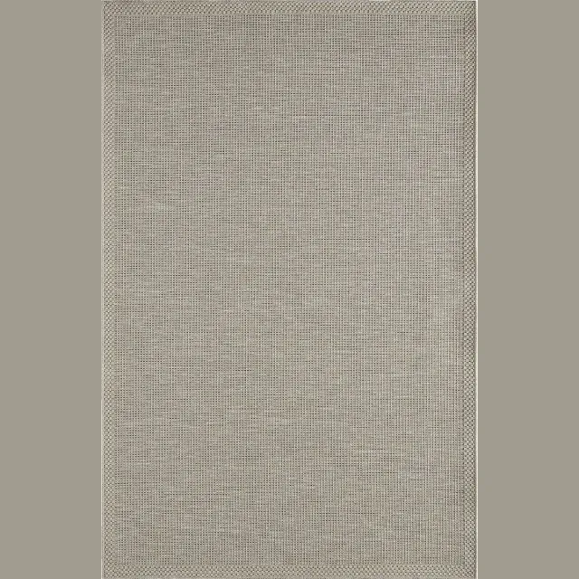 the carpet Vloerkleed voor buiten of voor balkon en terras in beige grijs 200x280 cm | Tapijt geschikt voor In en Outdoor | Rechthoekig | Weer- en UV-bestendig Tuintapijt | Buitentapijt | CALGARY kleed by The Carpet