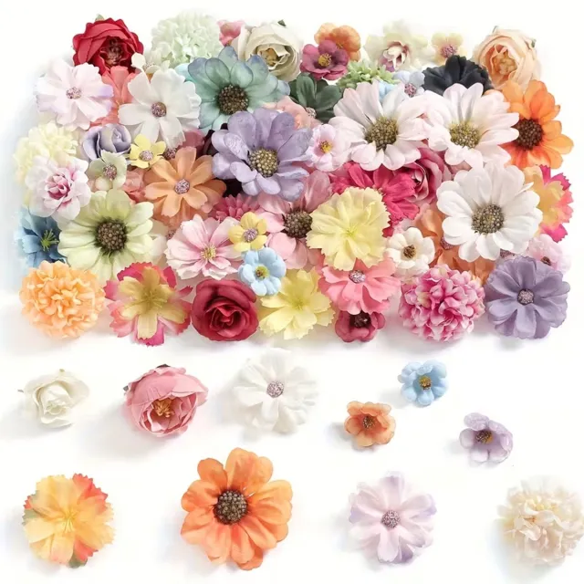 Kasey Grote Kunstbloemen Mix 2-8 cm - 50 Stuks - Gemengde Kleuren - Kasey Multi