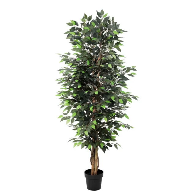 Trendyplants Kunst Ficus Benjamina - Treurvijg - Kunstplant - Hoogte 180cm - Potmaat Ø20cm Groen
