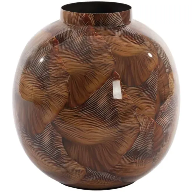 Light & Living Vaas Milos - Bruin - Ø26cm - Metaal - Modern - Bloemenvaas - Woondecoratie - Decoratieve vaas voor woonkamer of slaapkamer