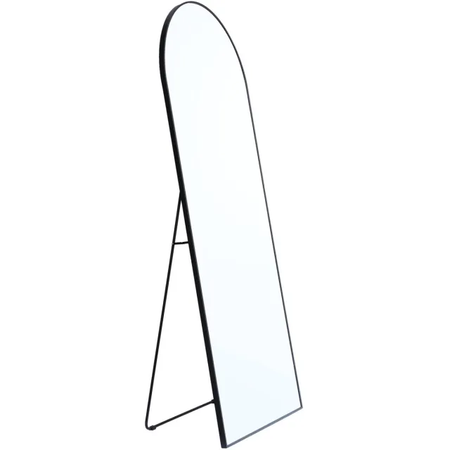sweeek Vrijstaande spiegel in zwart aluminium 200cm