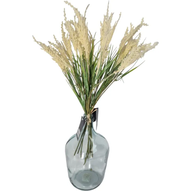 Bellatio Design Pluimgras losse steel/tak - 2x - meerdere stengels - cream - 62 cm - decoratie kunst pluimen Creme