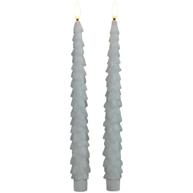 Anna's Collection LED kerstboom dinerkaarsen - 2x st - wit - 27 cm - met afstandsbediening