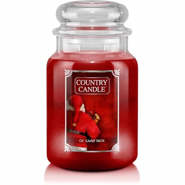 Country Candle Grote Ol' Saint Nick geurkaars - 2 lonten rood