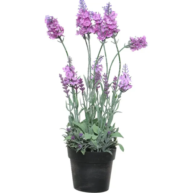 Everlands Lavendel kunstplant in pot - roze paars - D18 x H38 cm