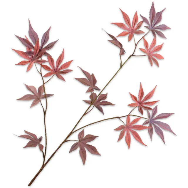 Silk-ka Kunstbloem-Zijde Bloemen Bladtak Rood-Bruin 96 cm