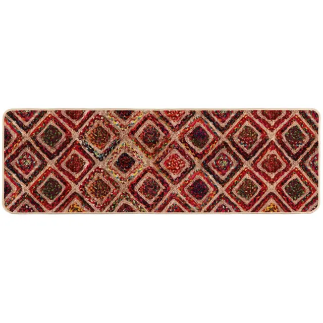 vidaXL Tapijt - Runner - MARSA - Meerkleurig - 50 - x - 100 - cm - Polyester - en - PVC