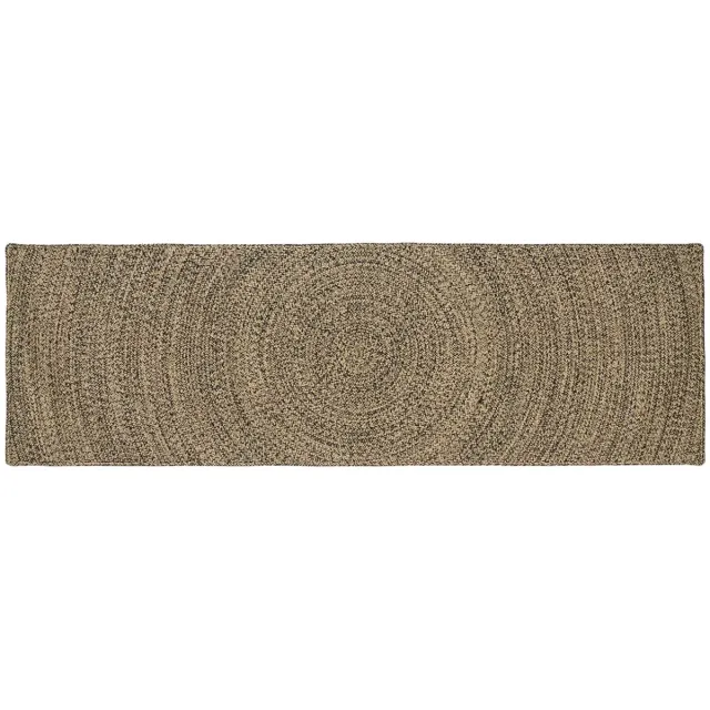vidaXL Gebied - Tapijt - Naturel - en - Zwart - 80 - x - 250 - cm - Jute Naturel en Zwart
