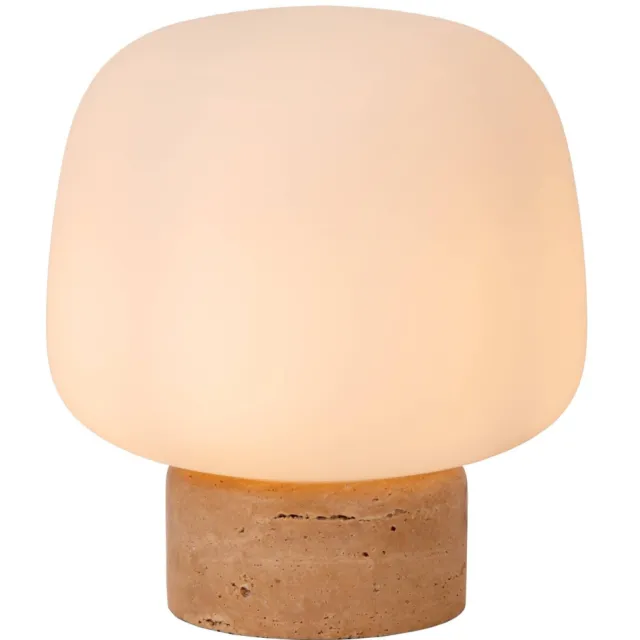 Lucide ANSTON - Tafellamp - 1xE14 - Opaal Opaal, Taupe