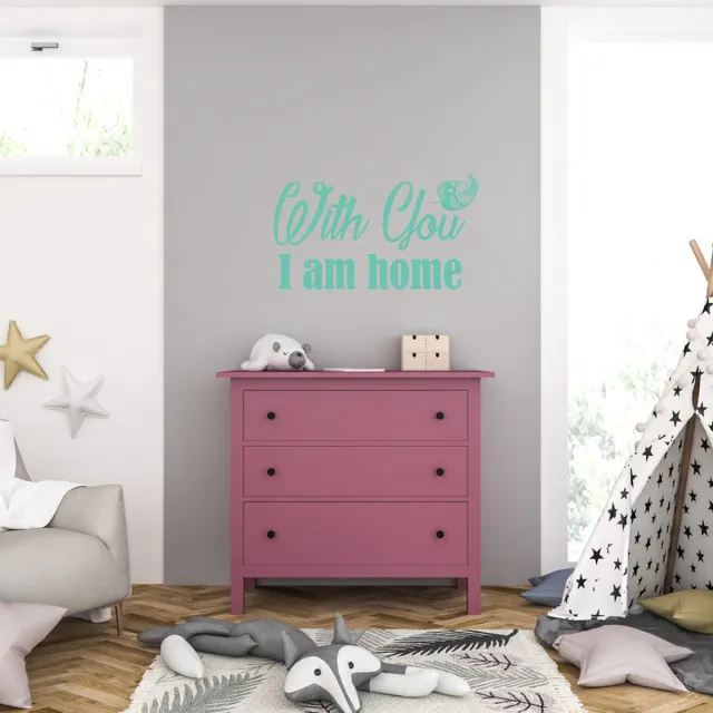 MC Living Muursticker - With You I Am Home - 40,6 x 72,1 - Mint
