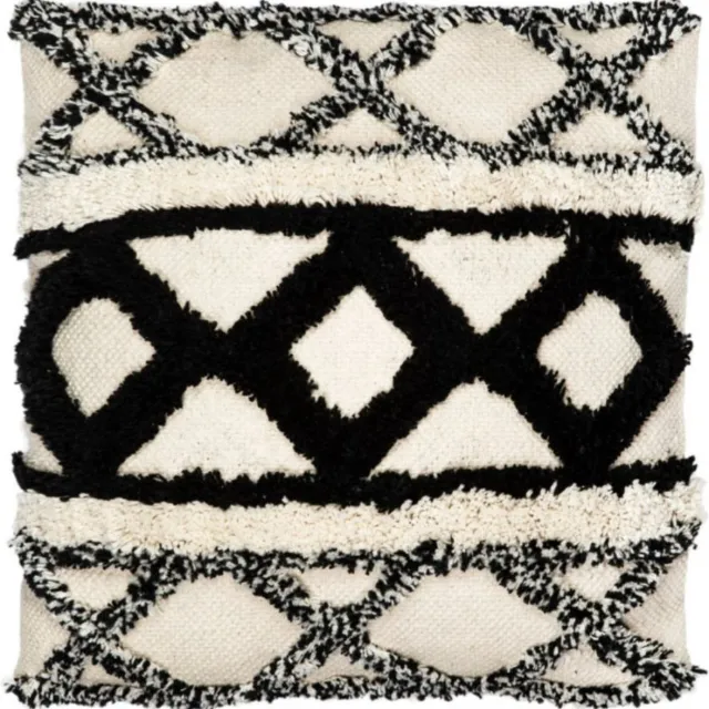 Sass & Belle Zwart met Ecru Sierkussen Scandi Boho - Sass & Belle