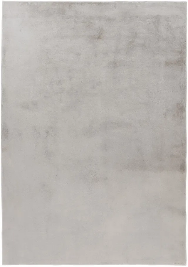 Padiro laagpolig vloerkleed met zachte uitstraling 80 x 150 cm - lichtgrijs - modern effen ontwerp - voor vloerverwarming - van polyester