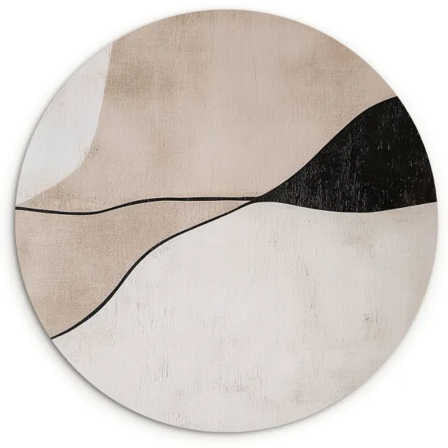 WallCircle Wandcirkel 150x150 cm - Muurcirkel Contourlijnen - Abstracte landschap - Muurdecoratie woonkamer - Wanddecoratie slaapkamer - Kamer decoratie accessoires - Ronde schilderijen