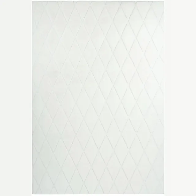Dutch XXL Scandinavisch Vloerkleed | Tapijt | Vivica | Ruiten | Wit | 80x150 cm