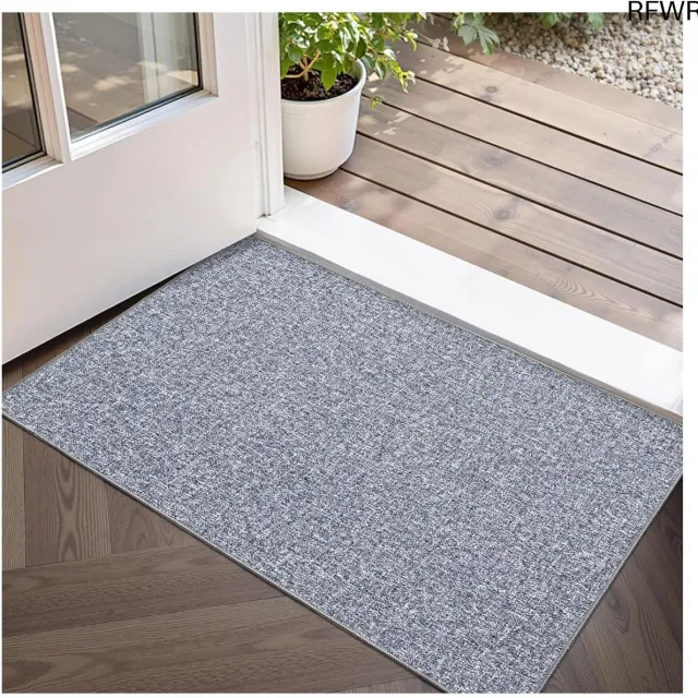 RFWR Antislip Binnendeurmat 44x75 cm - Wasbare Voordeurmat met Laag Profiel en Absorberende Eigenschappen - Lichtgrijs