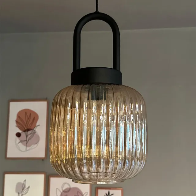 Bamyum Mopa hanglamp, industriële Modern stijl, Ø30 cm, honingkleur metalen lamp Lock Head-Honey Color