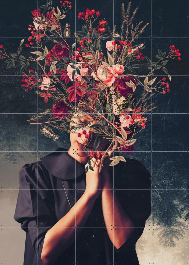 IXXI The Autumns after I found You, Frank Moth - 100 x 140 cm - Grote wanddecoratie en posters - Collage, Fotografie, Klassiek, Illustraties Warme kleuren / Donkere tinten / Rood