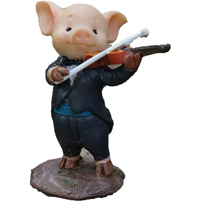 Ibenzoa Charmant Miniatuur Beeldje van Muzikale Fee met Viool voor Binnen en Buiten Decoratie kleurjik