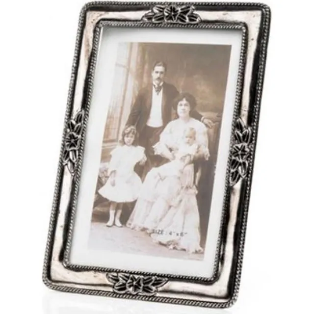 Alle lijsten AL - Antieke Fotolijst Roosje voor foto formaat 4x5 cm zilver