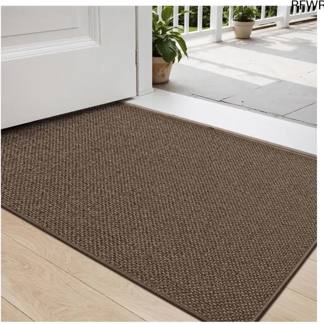 RFWR Absorberende Binnendeurmat 44 x 75 cm - Vuilvanger Voetmat voor Entree en Gang in Bruin